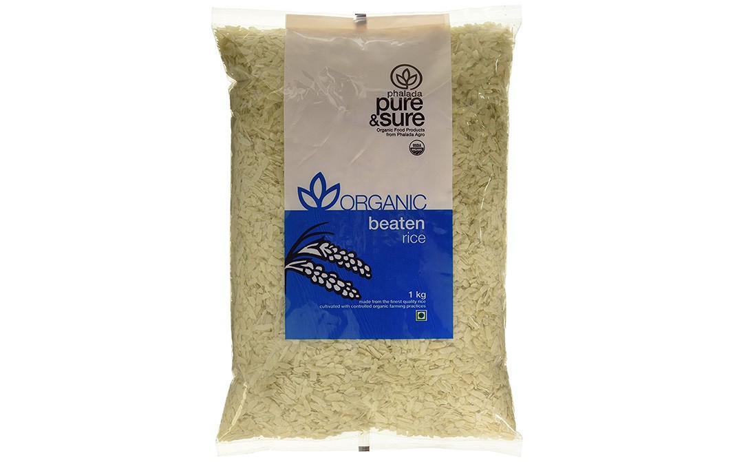 Pure & Sure Organic Beaten Rice    Pack  1 kilogram